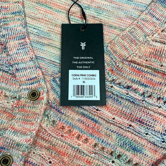 ⭐️FRYE Coral Pink Combo Knit Cardigan-NWT - Picture 4 of 5